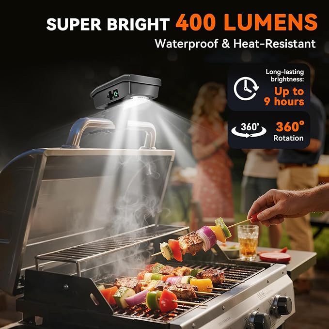 AuntyFey Grill Lights for Outdoor Grill Designed for Blackstone Weber Griddle, BBQ Grill Light for Blackstone Griddle Accessories, LED Grill Lights for Outdoor, Gifts for Men Dad, Grey