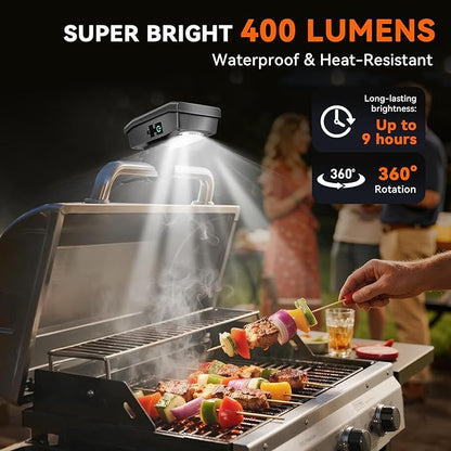 AuntyFey Grill Lights for Outdoor Grill Designed for Blackstone Weber Griddle, BBQ Grill Light for Blackstone Griddle Accessories, LED Grill Lights for Outdoor, Gifts for Men Dad, Grey