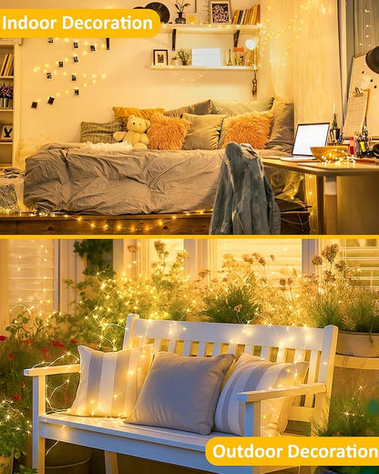 2 Pack 60 LED Fairy Lights Battery Operated with Timer, 20 FT Warm White | Cuttable Copper Wire, Waterproof Battery String Lights for Indoor Outdoor, Wedding, Bedroom, Home, DIY, Christmas Decorations