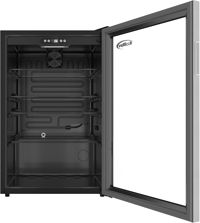 KoolMore 20 Inch Beverage Refrigerator, 4.5 Cu. Ft. Fridge Cooler, 120 Can Glass Door Drink Fridge for Dorm, Bedroom, Office, Bar, Retail Display, ETL Listed