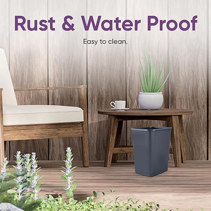 Superio 4.5 Gallon Plastic Trash Can, Waste Bin for Home, Kitchen, Office, Bedroom, Bathroom- 18 Qt (6 Pack, Dark Grey)