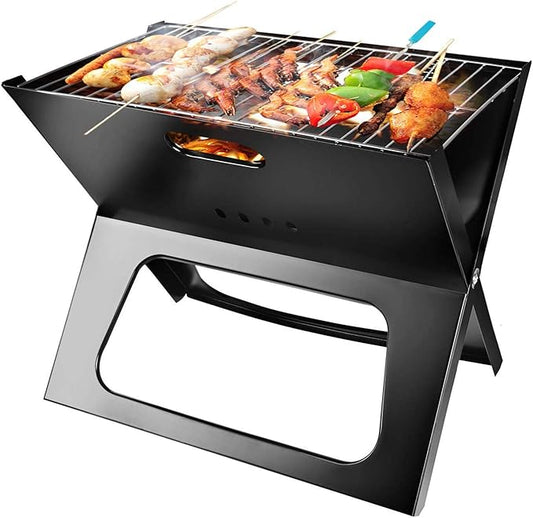 Portable Charcoal Grill, Moclever Space-saving & Foldable BBQ Barbecue Grill, Large Grilling Surface and Capacity Grill for Camping, Travel, Garden, Outdoor