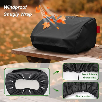 22 Inch Walk-with Portable Tabletop Grill Cover with Overlapping Opening for Carry Without Removing, Waterproof 600D Portable BBQ Grill Cover for Cuisinart CGG-059/CGG-059A Gas Grill