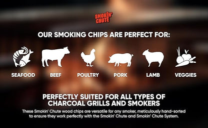 Smoking Chute Pecan Wood Chips - Rich & Warm Flavor - Perfect for Smoker Grills - No Soaking Needed - Made in USA