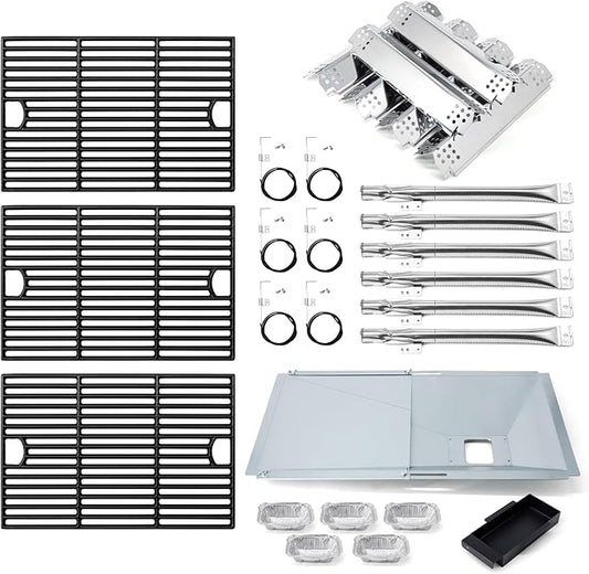Replacement Parts for Nexgrill 720-0898, Drip Pan Grease Tray, Grill Heat Plates, Burner Tubes and Igniter, Grill Grates for Nexgrill 720-0898 Deluxe 6 Burner Gas Grill