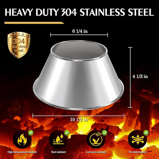 BBQ Whirlpool for Weber Kettle 22" Grills, 304 Stainless Steel One-Piece Whirlpool Without Welding for Weber Kettle WSM Smoker Grill fit Kamado Joe,Big Joe,Charcoal Grill Parts for L/XL Big Green Egg