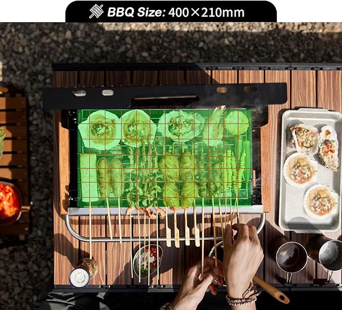 Portable Charcoal Grill Foldable Notebook BBQ Easy Portability for Outdoor Barbecues Camping Traveling Picnics Garden Beach Party Black