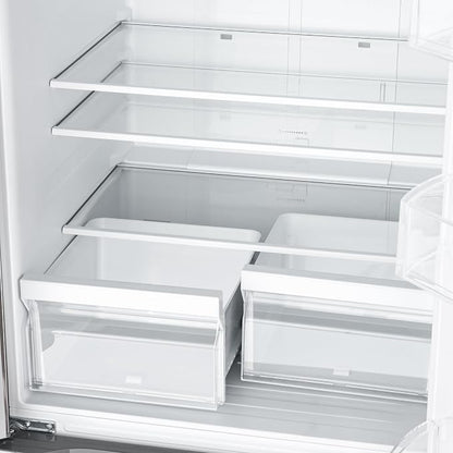 KoolMore 30-Inch and 18.5 cu. ft. Counter Depth French Door Refrigerator with Three Doors and Deep Freezer in Stainless-Steel (KM-RERFDSS-18C)