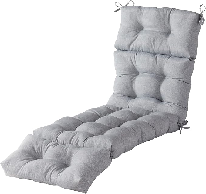 Greendale Home Fashions 72 x 22-inch Outdoor Chaise Lounge Cushion, Cement