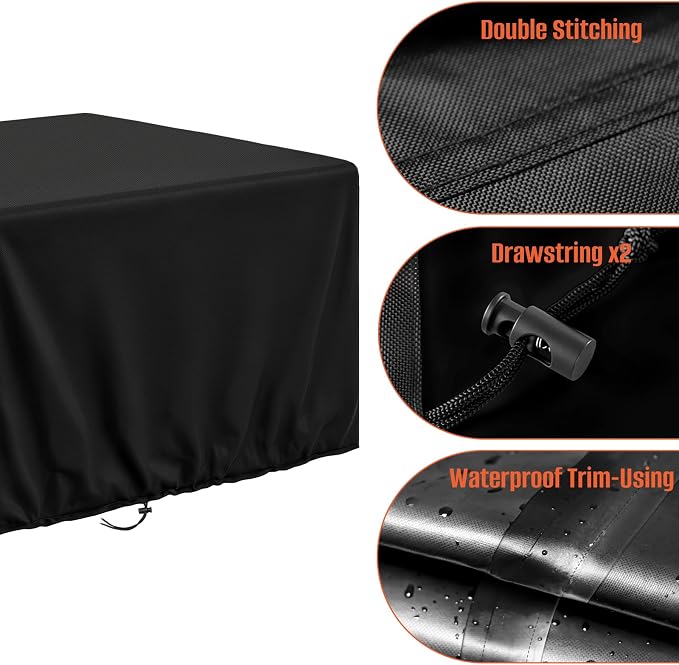 Kovshuiwe 30 Gallon Deck Box Cover Fit for 30 Gallon Resin Deck Box | Waterproof 600D Oxford Fabric, Tear-resistant Storage Box Cover, 24"L x 19"W x 22"H（Only Cover）