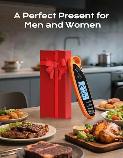 Digital Meat Thermometer for Cooking with Dual Probe, Large Backlit & Calibration, Kitchen Food Thermometer for Candy, Oven, Grill, BBQ, Smoker, Oil Fry Instant Read Thermometers Gift for Dad