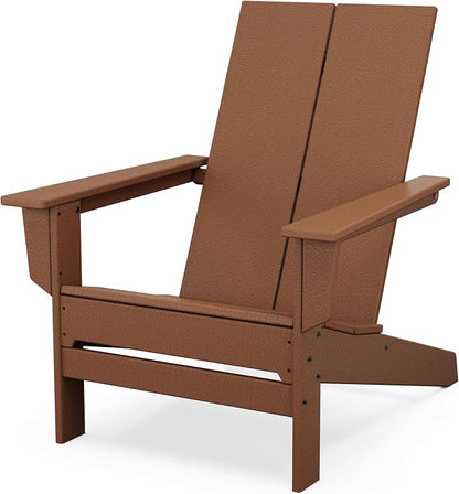 POLYWOOD Contemporary Modern Oversized Adirondack Chair in Teak