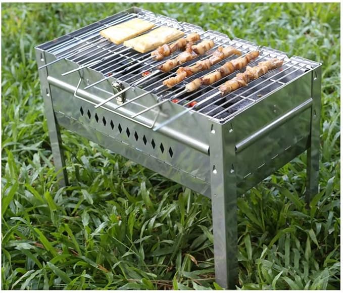 Charcoal Grill Charcoal Barbecues BBQ Grill Portable Foldable Large Barbecue Rack Carbon Charcoal Outdoor Barbecue Grill BBQ Grill(51X30X48cm)