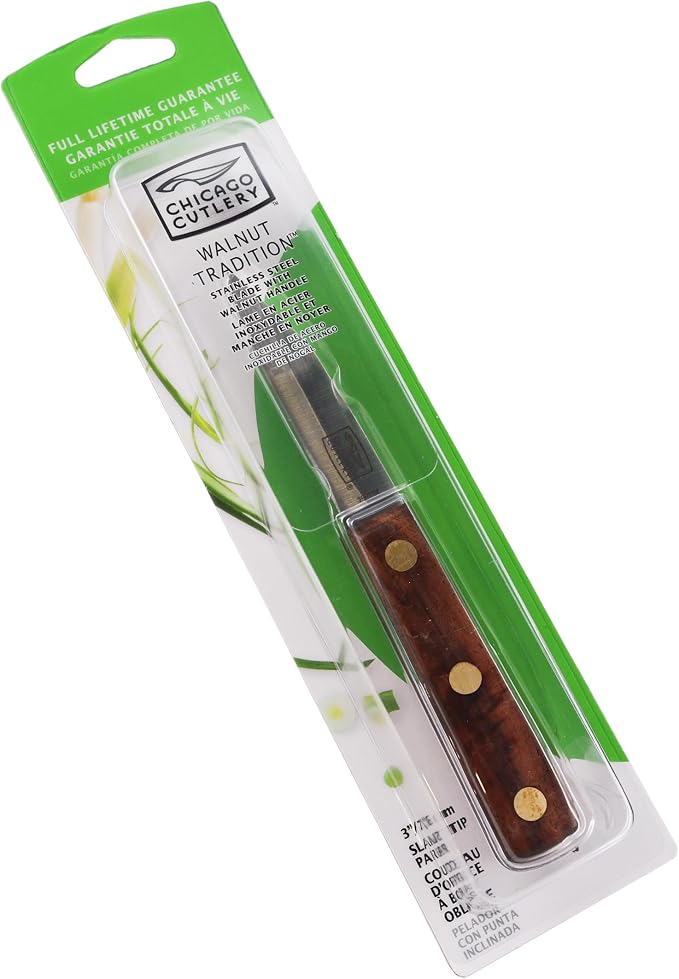 Chicago Cutlery 7-1/2-Inch Kitchen Knife with Sharp Stainless Steel Blade for Slicing, Professional Fillet Knife with Ergonomic Walnut Tradition Handle | Precision Cutting | Full Tang Construction | Small Fruits and Veggies Prep | Comfortable Grip | Ki...