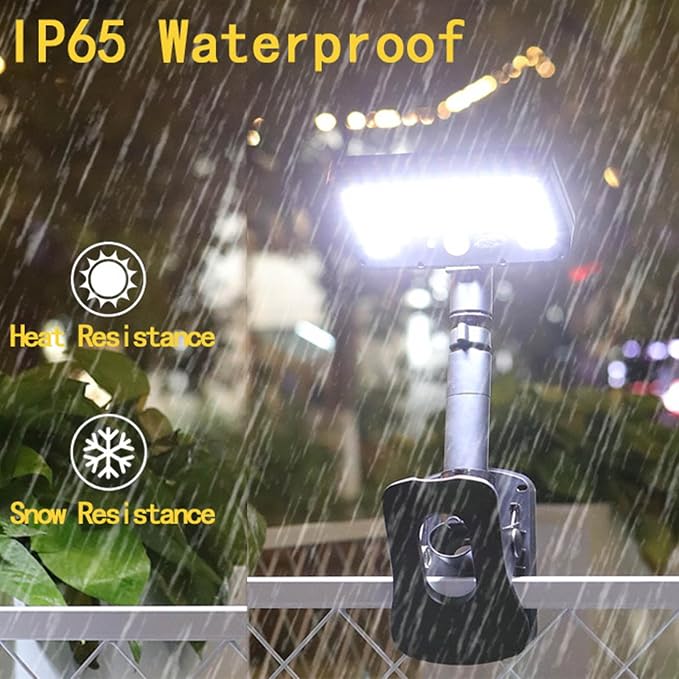 2 Pack Solar Clamp Lights Outdoor,3 Color Modes,LED Street,Grill for Grill, Rechargeable ABS+PS Texture for Camping Garden Pathway Solar