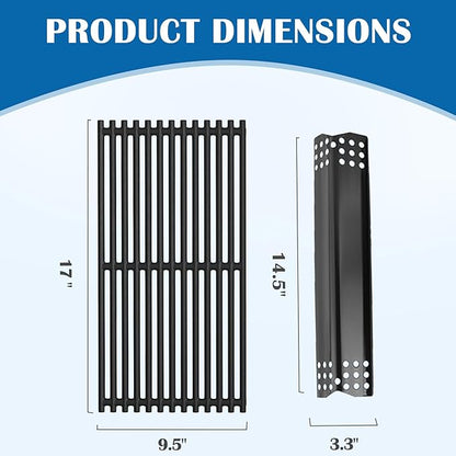 SafBbcue Grill Replacement Parts for Expert Grill 6 Burner 720-0969 720-0969GB 720-0969GA 720-0969G, Grill Cooking Grates and Heat Plates for Nexgrill 5 Burner 720-0882A 720-0882AE Replacement Parts