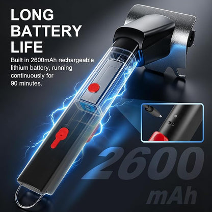 Cordless Electric Grill Brush with Water Spray & LED Light, Rechargeable BBQ Grill Cleaner with High Torque Motor, Power Barbecue Scrubber for Stainless Steel Grates, Ceramic Plates, Cast Iron Pans