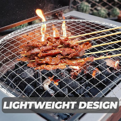 Kichvoe 13 Inch Disposable Round Bbq Grill Net Non-Stick Mesh Cooking Grate for Outdoor Camping Fire Pit Grilling Meat Vegetables Fish Skewers