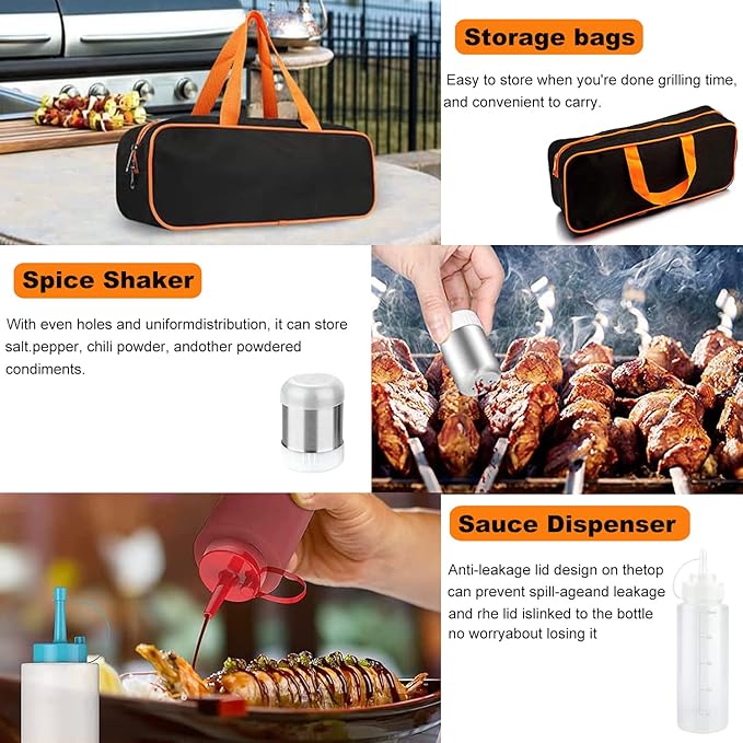 Blackstone Griddle Accessories & Burger Press, 122 PCS Griddle Grill Tools Set for Blackstone Stainless Steel Grill BBQ Spatula Utensils Set with Storage Bag