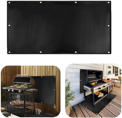 48x30'' Grill Mats for Outdoor Grill，Fireproof Heat Shield for Grill | Protecting Deck Railing Wall From Grill Heat and Oil Stain,Prevent Fence and Wall By BBQ Smoke.