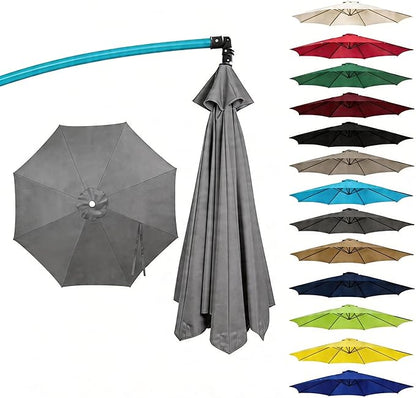 11FT Cantilever Patio Umbrella Replacement Canopy, 8 Ribs 64"-66", Upgraded 600D 220GSM Heavy-Duty Fabric, Waterproof & UV Resistant (Canopy Only)