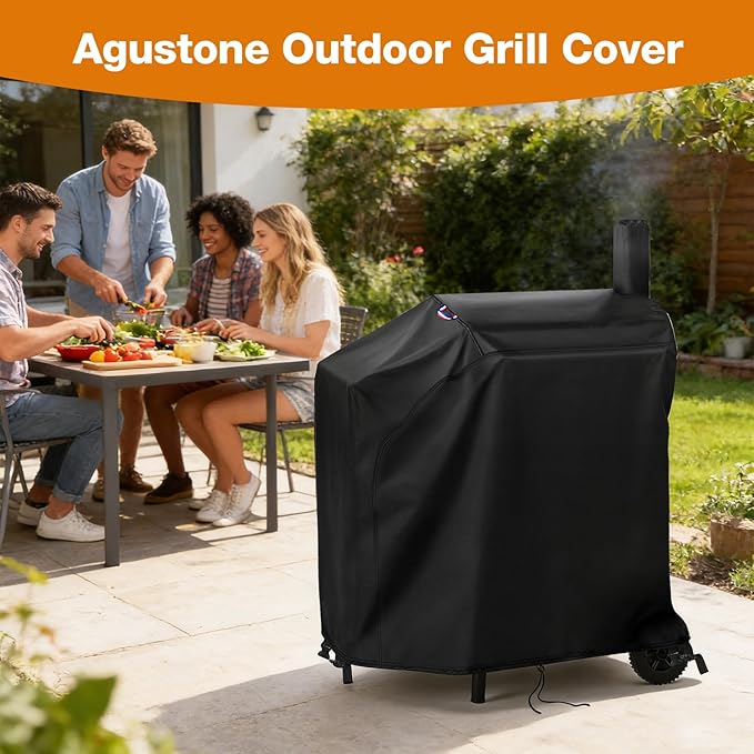 Customizable Outdoor Grill Cover - Waterproof, Anti-UV, Fade Resistant Protective Cover for Flat Top Griddles, Barrel, Gas & Charcoal BBQ Grills - Available in Custom Shapes & Sizes (Black)