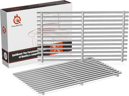 QuliMetal 7MM 304 Stainless Steel Grates for Weber Spirit E-210, Spirit 200, GS4 Spirit II 200, Spirit II E-210 Series Grills (Front-Mounted Control), Grill Parts for Weber Spirit 7637, 17.5 Inch
