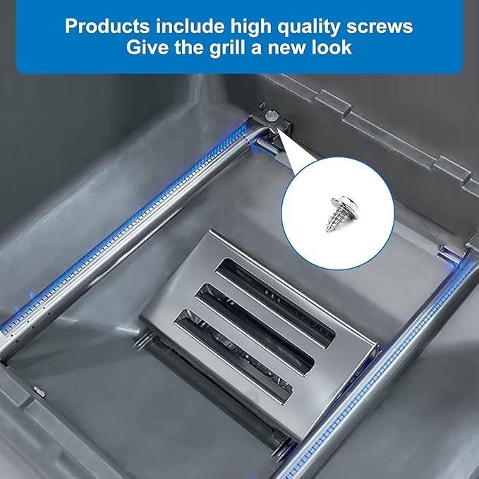 Uniflasy 7635 Flavorizer Bars & 69785 Burner Tubes for Weber Spirit I & II 200 Series Front Control, Fits Weber Spirit E210 E220 S210 S220, 15.3 Inch Heat Plates Replacement, Grill Burner Pipe Kit