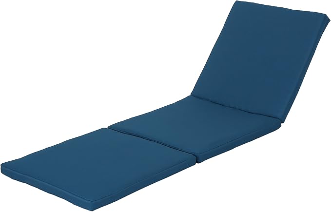 Christopher Knight Home Jamaica Outdoor Water Resistant Chaise Lounge Cushion, Blue