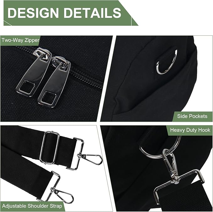 BBQ Tool Storage Bag, with Inner Pockets and Shoulder Strap, Black Outdoor Camping Barbecue Carry Bag, Grill Accessory Storage, BBQ Gifts for Men, 18.1 * 10.6 * 10.6 inches