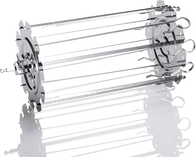 ROTO-Q 360 Skewer Set: Create Perfect Kebabs with This Rotisserie Attachment - For Meats, Vegetables, and More (Compatible with ROTOQ360 Rotisserie) | Skewer set fits the ROTO-Q 360 rotisserie for kebabs with meat and vegetables; verify compatibility b...