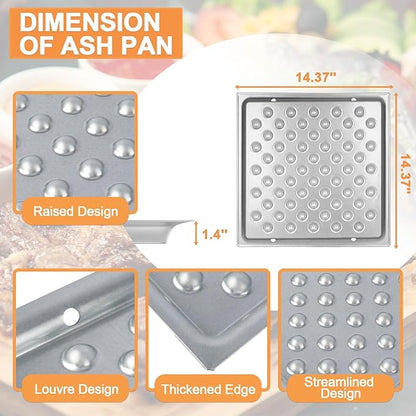 Grill Parts for Aussie Charcoal Grill Parts Americana Grill Replacement Parts Walk-A-Bout, Sizzler, Swinger & Traveler,1PC 1025.8.001 Charcoal Grate &1PC 1040.8.001 Ash Pan for Americana 3000-4000 SER