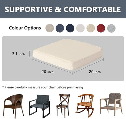 Goodgoods 20 x 20 Outdoor Chair Cushions Set of 4, 1000+ Hours Fade-Resistant & Water-Resistant Furniture Chair Cushions with 30D High-Resilience Foam for Dining Room, Patio Chair, Almond