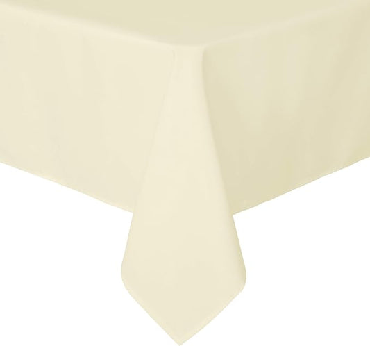 sancua Square Tablecloth - 54 x 54 Inch - Stain and Wrinkle Resistant Washable Polyester Table Cloth, Decorative Fabric Table Cover for Dining Tables, Buffet Parties and Camping, Beige