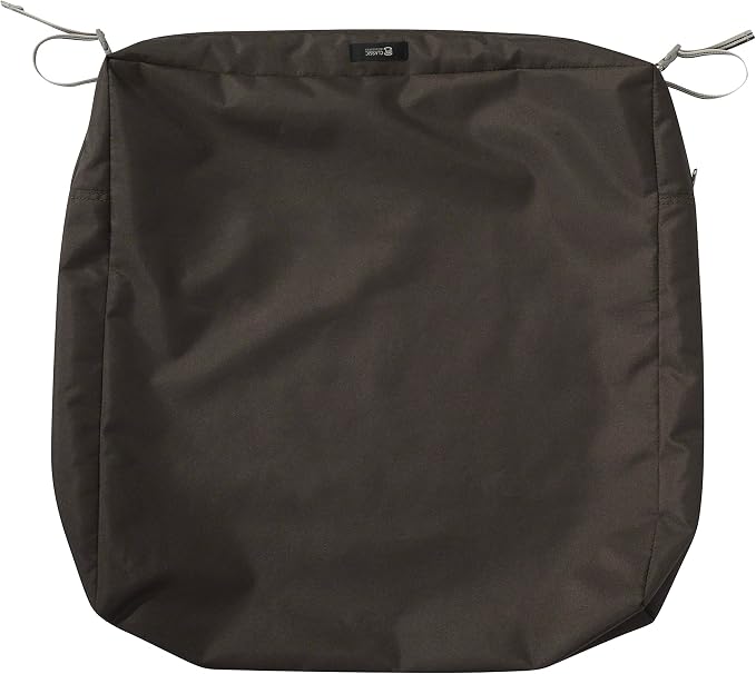 Classic Accessories Ravenna Water-Resistant 21 x 19 x 5 Inch Patio Seat Cushion, Espresso, Patio Loveseat Cushion