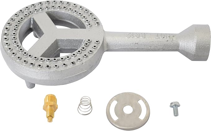 COOKAMP SH12 Cast Iron Propane Burner Head with Brass Fitting Orifice (SH12 - DIY Burner)