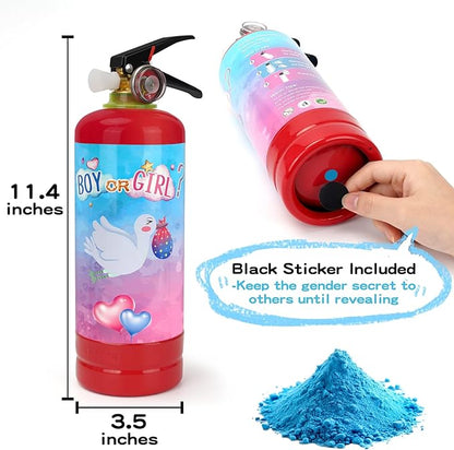 Gender Reveal Fire Extinguisher, 2 Pack Boy Gender Reveal Ideas Party Decor, Biodegragable Gender Reveal Party Supllies (Extra Large)