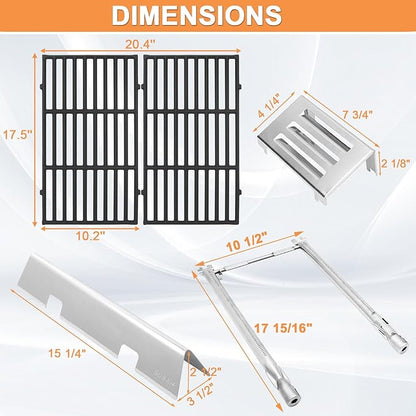 GS4 Spirit 2 Grill Parts for Weber Grill Parts Spirit II 200 SER, Replacement for Weber GS4 Spirit 2 Flavorizer Bars 7635 67045 68842, 67060 Heat Deflector, 7637 Grates, 67024 69785 67102 Burner Tubes