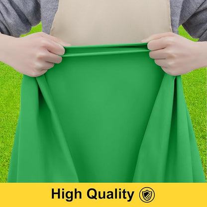 Smiry Picnic Table Cover with Bench Covers, Waterproof Elastic Fitted Polyester Tablecloths for 8 Ft Rectangle Tables, Washable Windproof Tablecloth for Camping, RV & Outdoor (Green, 30x96 Inches)