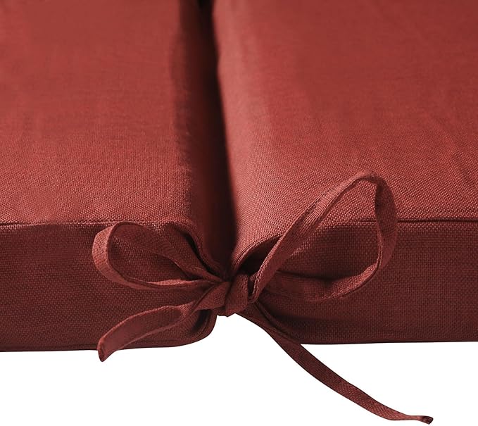 3" Solid Outdoor Lounge Chair Cushion, 74 x 22.5 inch Weather Resistant Chaise Lounge Cushion with 6 Ties for Patio Pool Furniture