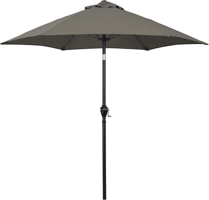 Sunline 7.5 ft Patio Umbrella with Crank & Push Button Tilt, Outdoor Market Umbrella with UV Protection & Wind Vent and Fiberglass Ribs, Metal Frame for Deck, Pool & Table, Taupe