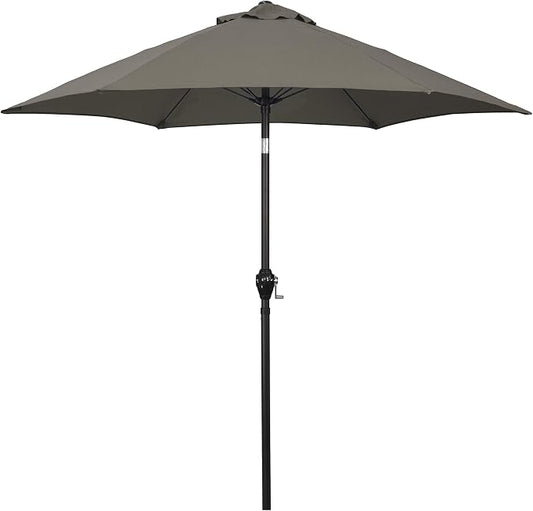 Sunline 7.5 ft Patio Umbrella with Crank & Push Button Tilt, Outdoor Market Umbrella with UV Protection & Wind Vent and Fiberglass Ribs, Metal Frame for Deck, Pool & Table, Taupe