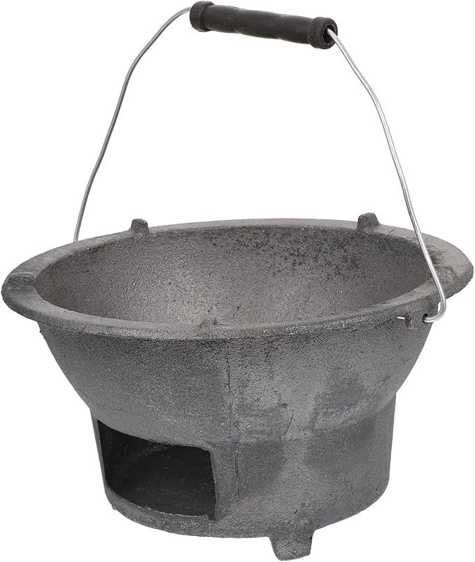 Portable Cast Iron Charcoal Stove Outdoor for Camping Picnics Backyard Cooking Sturdy Barbecue Tool for Charcoal Cooking Outdoor Events