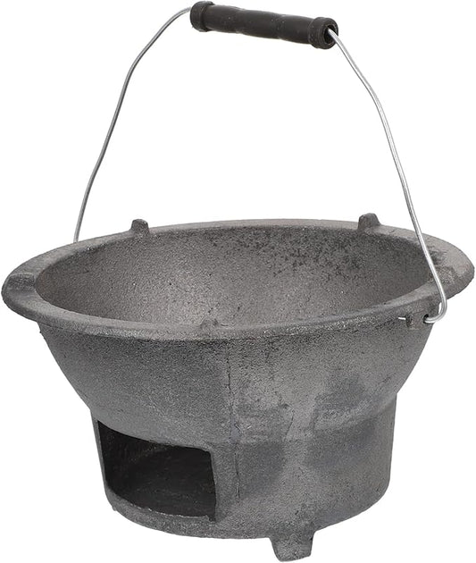 Portable Cast Iron Charcoal Stove Outdoor for Camping Picnics Backyard Cooking Sturdy Barbecue Tool for Charcoal Cooking Outdoor Events