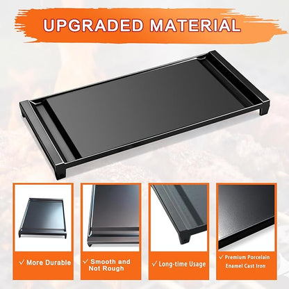 Upgraded Cast Iron Griddle for GE Gas Stove, WB31X24738 Stove Top Griddle Replacement Parts, Compatible with GE JGSS66SEL3SS JGB700SEJ4SS Gas Range, Nonstick Flat Top Grill Pan for Cooking