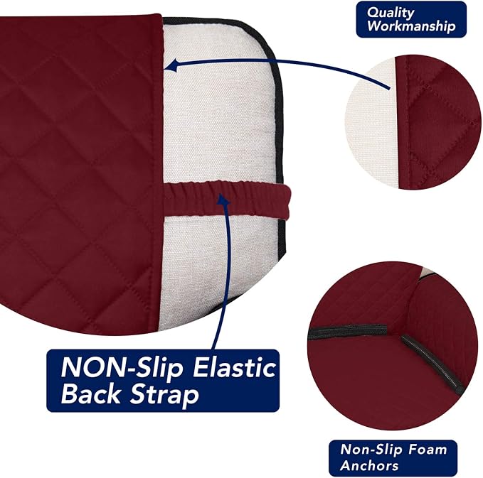 PureFit Reversible Quilted Couch Covers for Dogs Sofa Cover 4 Seater 88" | Red/Ivory, Water Resistant Couch Protector, Washable Pet Couch Cover with Non Slip and Elastic Straps For Kids