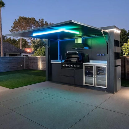 Tailor-Made Prefab BBQ Island - Choose Your Dimensions & Appliance Layout - Heavy Duty Modular Outdoor Kitchen for Garden