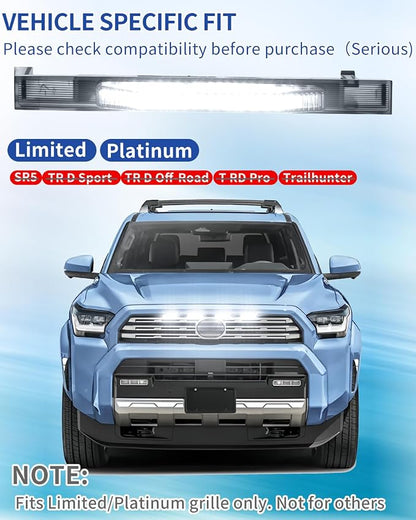 Grille Lights for 2025-2026 Toyota 4Runner Platinum Limited 6th Gen (White) | Off-Road LED Marker Grill Lights, Clip-on Design, Easy Install & Removal, Enhanced Night Visibility Accessories