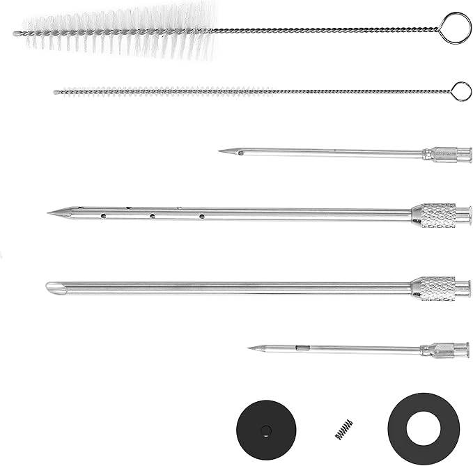 Meat Injector Gun Kit for Smoking & Grilling - BBQ Meat Turkey Injector with Case, Instruction Book - Professional Brisket Flavor Injector Syringe - Marinade Meat Injector