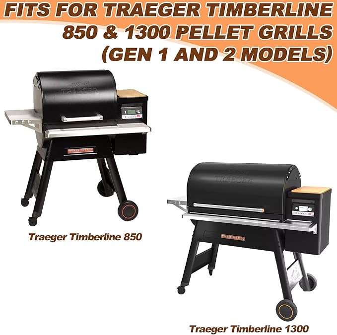 Grill Drip Pan Liners for Traeger Timberline 850 and 1300 (Gen 1 and 2 Models) Pellet Grills, BAC404 & BAC582 Aluminum Grease Trays Replacement Parts for Traeger Timberline Pellet Grills, 30 Packs